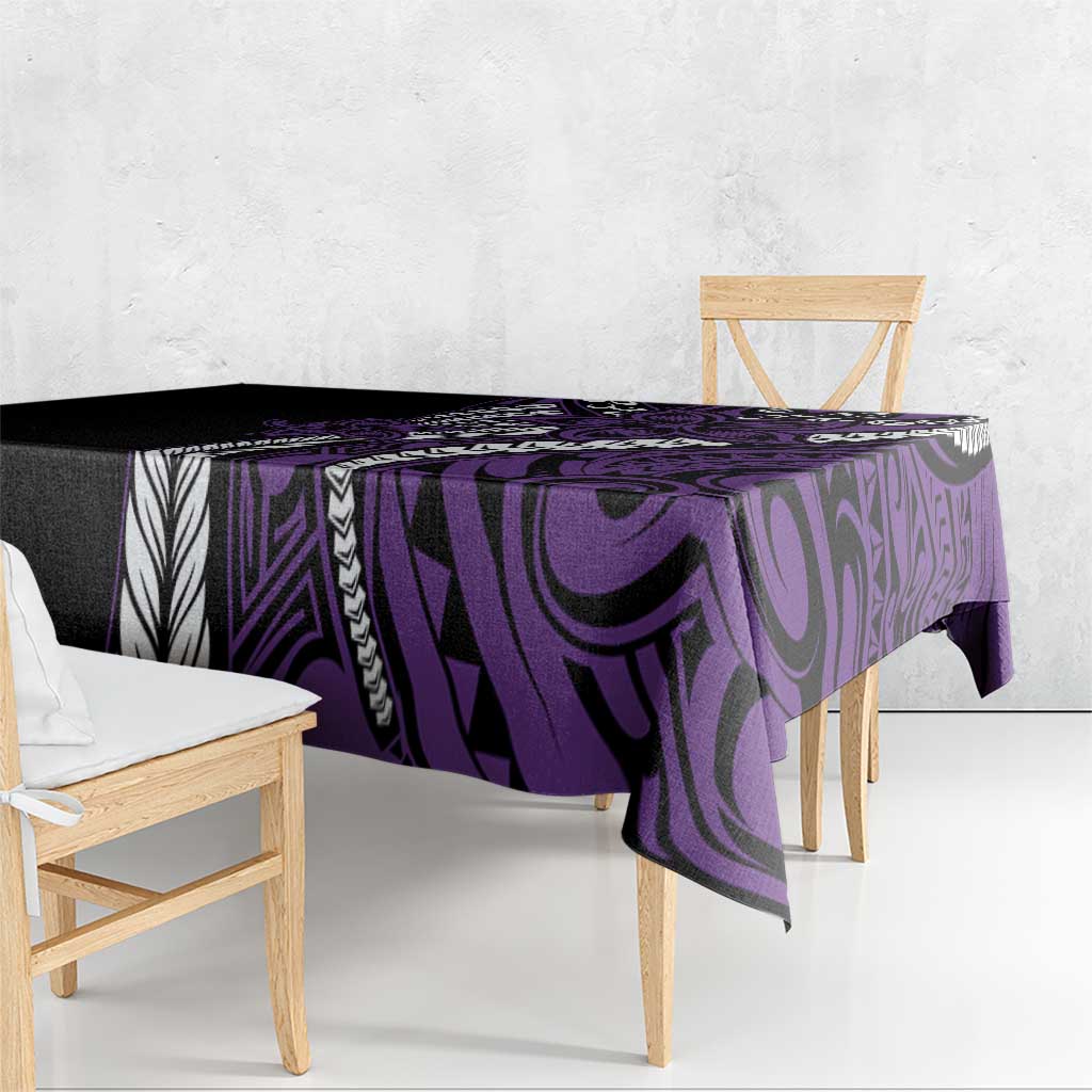 Polynesian Plumeria Floral Tattoo Pattern Tablecloth Purple Style LT9 - Polynesian Pride