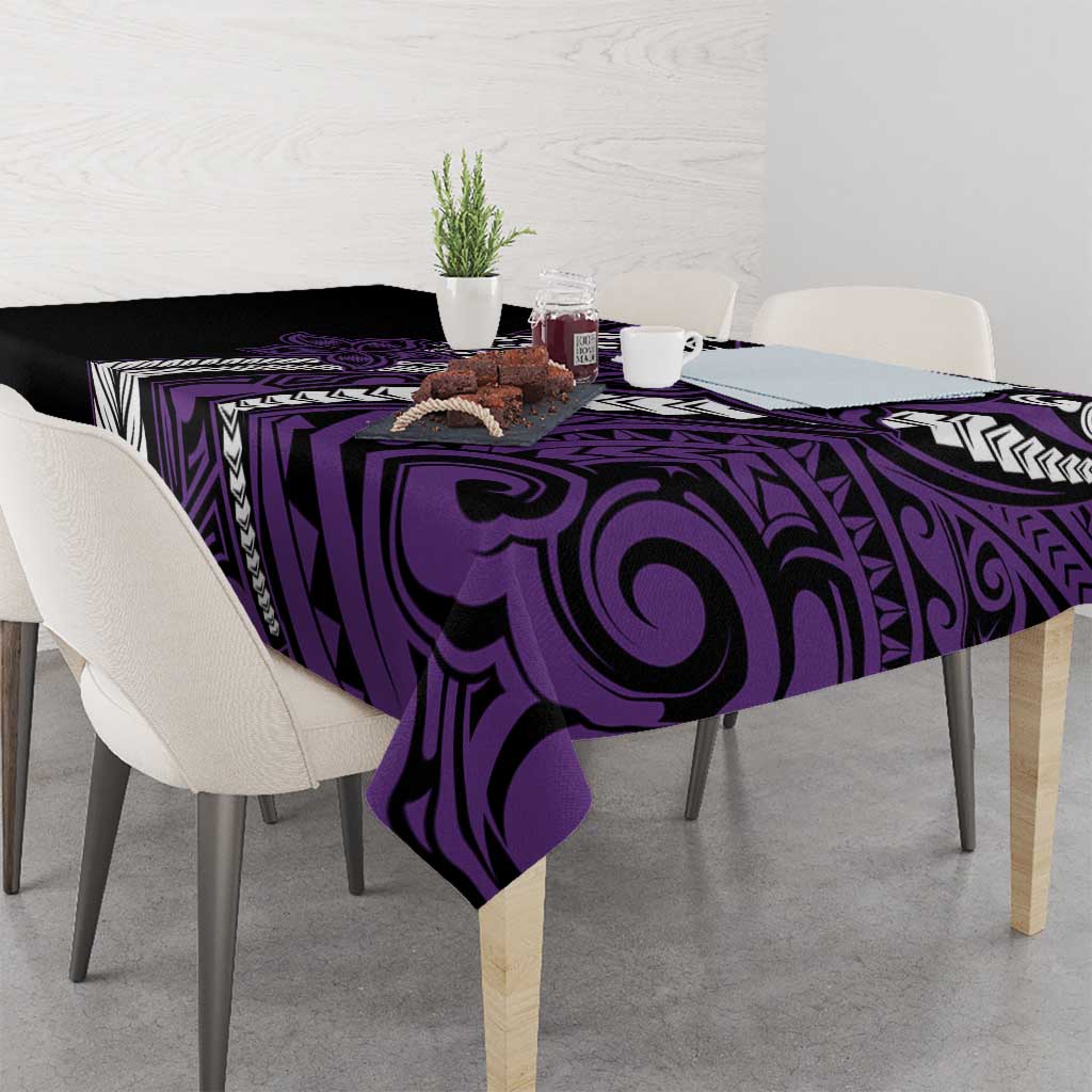 Polynesian Plumeria Floral Tattoo Pattern Tablecloth Purple Style LT9 - Polynesian Pride