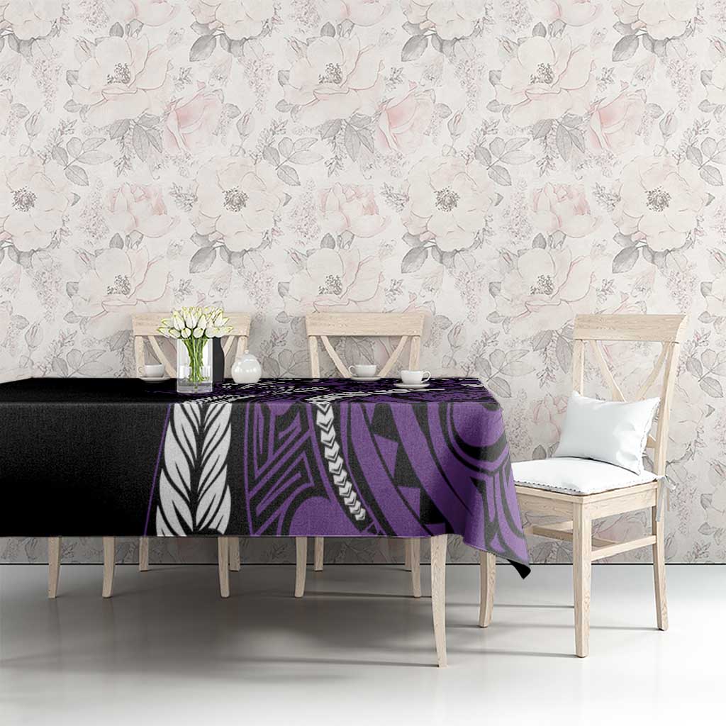 Polynesian Plumeria Floral Tattoo Pattern Tablecloth Purple Style LT9 - Polynesian Pride