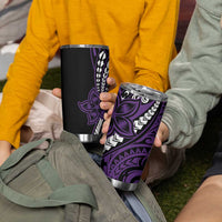 Polynesian Plumeria Floral Tattoo Pattern Tumbler Cup Purple Style LT9 - Polynesian Pride