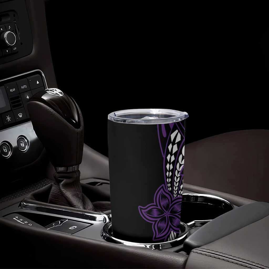 Polynesian Plumeria Floral Tattoo Pattern Tumbler Cup Purple Style LT9 - Polynesian Pride