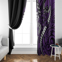 Polynesian Plumeria Floral Tattoo Pattern Window Curtain Purple Style LT9 - Polynesian Pride