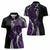 Polynesian Plumeria Floral Tattoo Pattern Women Polo Shirt Purple Style