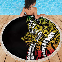 Polynesian Plumeria Floral Tattoo Pattern Beach Blanket Reggae Style LT9 - Polynesian Pride