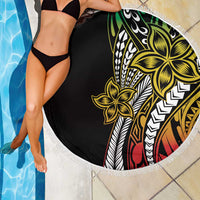 Polynesian Plumeria Floral Tattoo Pattern Beach Blanket Reggae Style LT9 - Polynesian Pride