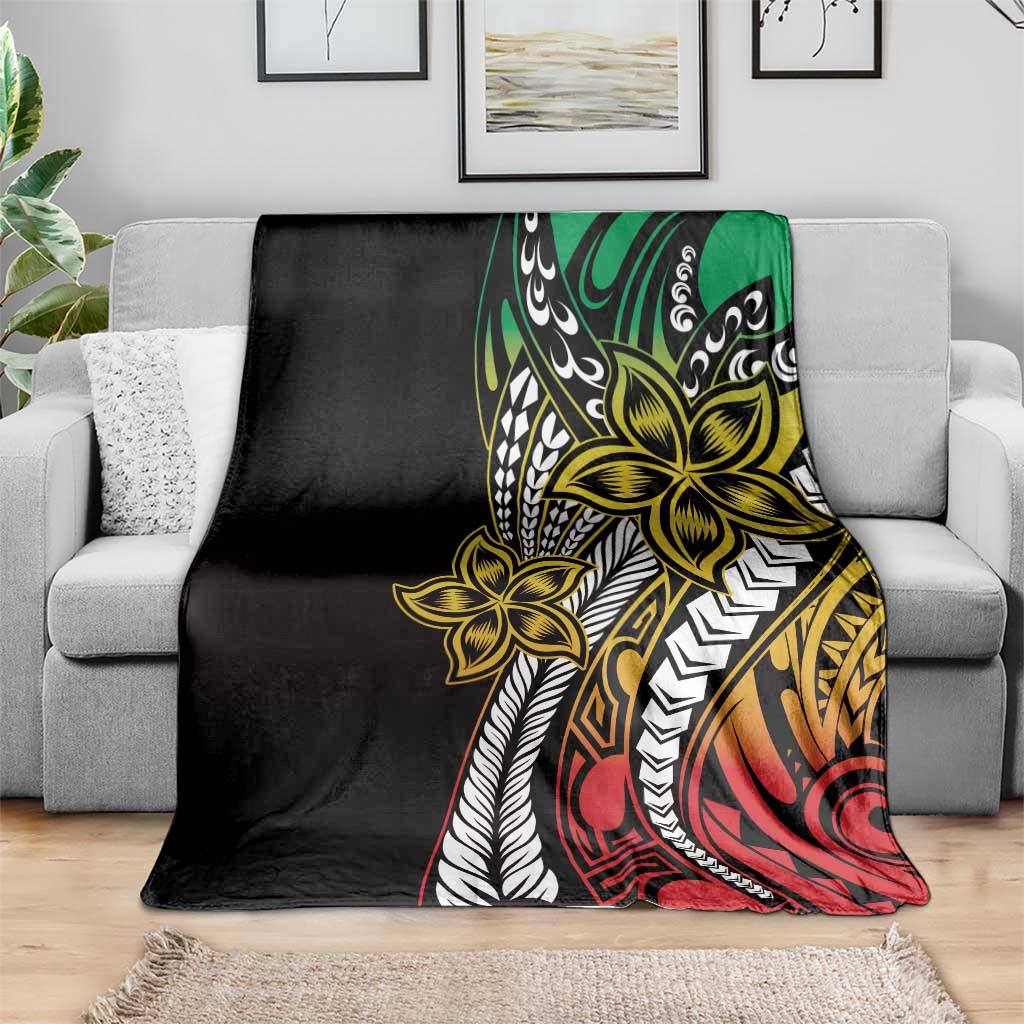 Polynesian Plumeria Floral Tattoo Pattern Blanket Reggae Style LT9 - Polynesian Pride