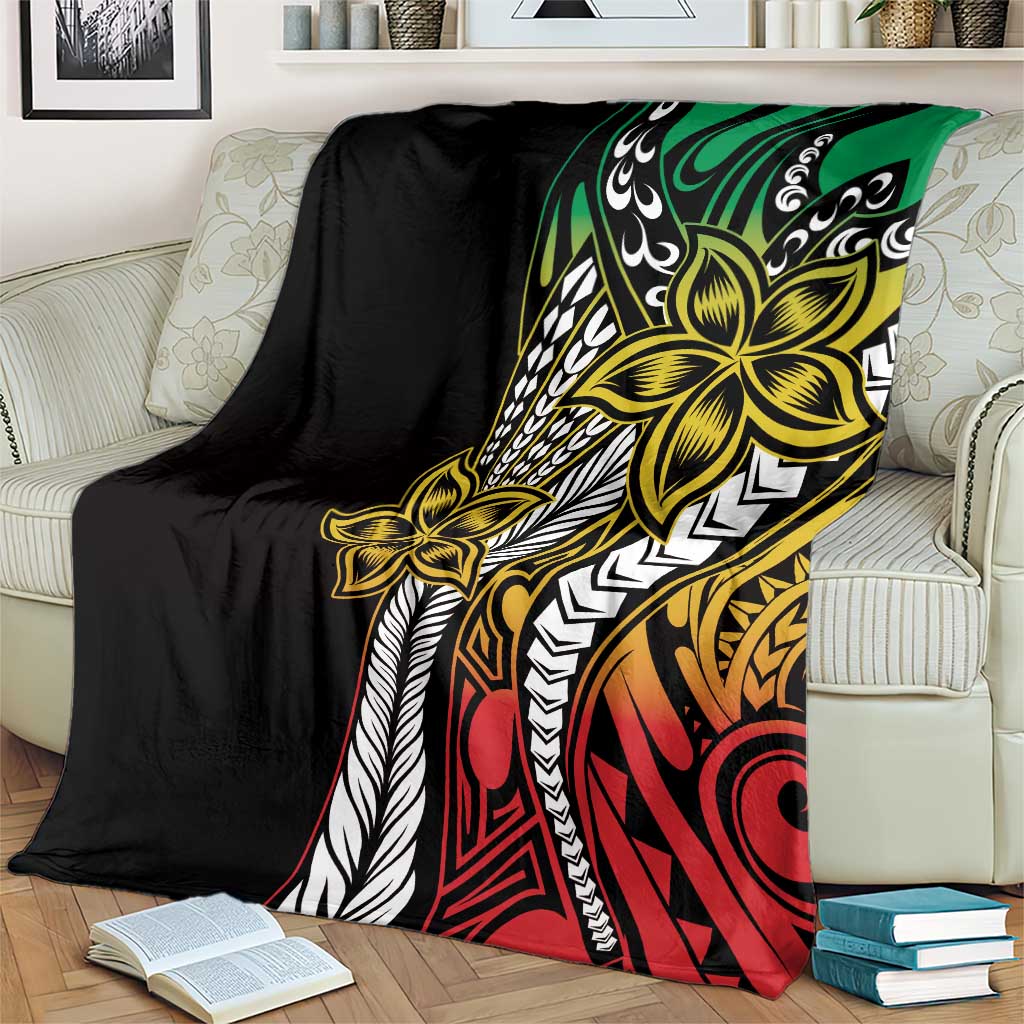 Polynesian Plumeria Floral Tattoo Pattern Blanket Reggae Style LT9 - Polynesian Pride