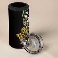 Polynesian Plumeria Floral Tattoo Pattern 4 in 1 Can Cooler Tumbler Reggae Style LT9 - Polynesian Pride