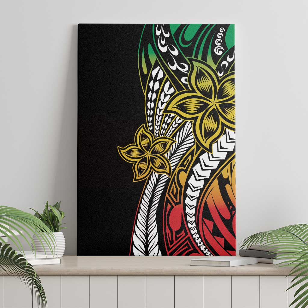 Polynesian Plumeria Floral Tattoo Pattern Canvas Wall Art Reggae Style LT9 - Polynesian Pride