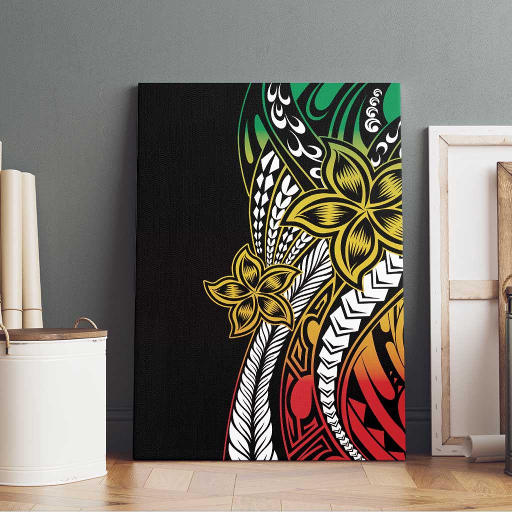 Polynesian Plumeria Floral Tattoo Pattern Canvas Wall Art Reggae Style LT9 - Polynesian Pride