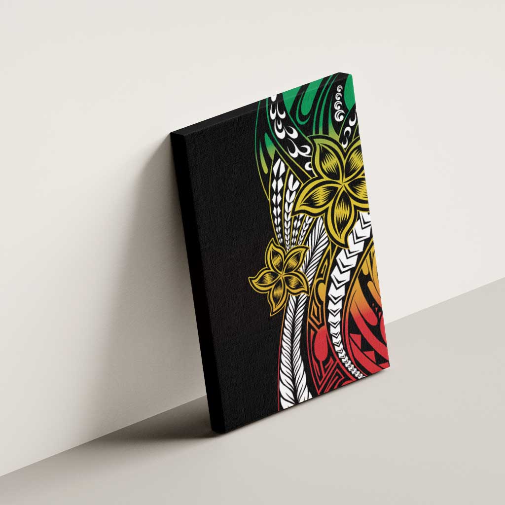 Polynesian Plumeria Floral Tattoo Pattern Canvas Wall Art Reggae Style LT9 - Polynesian Pride
