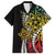 Polynesian Plumeria Floral Tattoo Pattern Family Matching Short Sleeve Bodycon Dress and Hawaiian Shirt Reggae Style