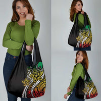 Polynesian Plumeria Floral Tattoo Pattern Grocery Bag Reggae Style LT9 - Polynesian Pride
