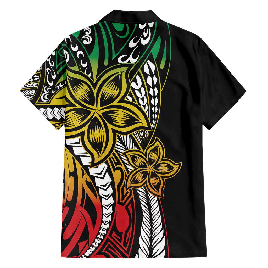 Polynesian Plumeria Floral Tattoo Pattern Hawaiian Shirt Reggae Style LT9 - Polynesian Pride