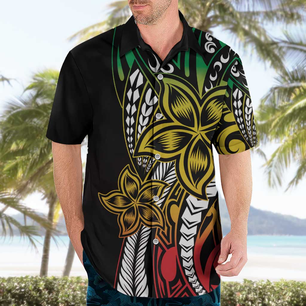 Polynesian Plumeria Floral Tattoo Pattern Hawaiian Shirt Reggae Style LT9 - Polynesian Pride
