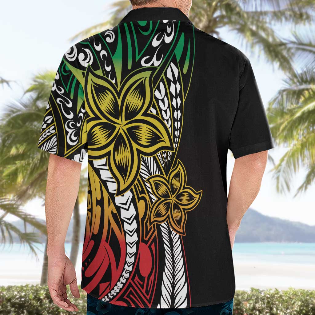 Polynesian Plumeria Floral Tattoo Pattern Hawaiian Shirt Reggae Style LT9 - Polynesian Pride