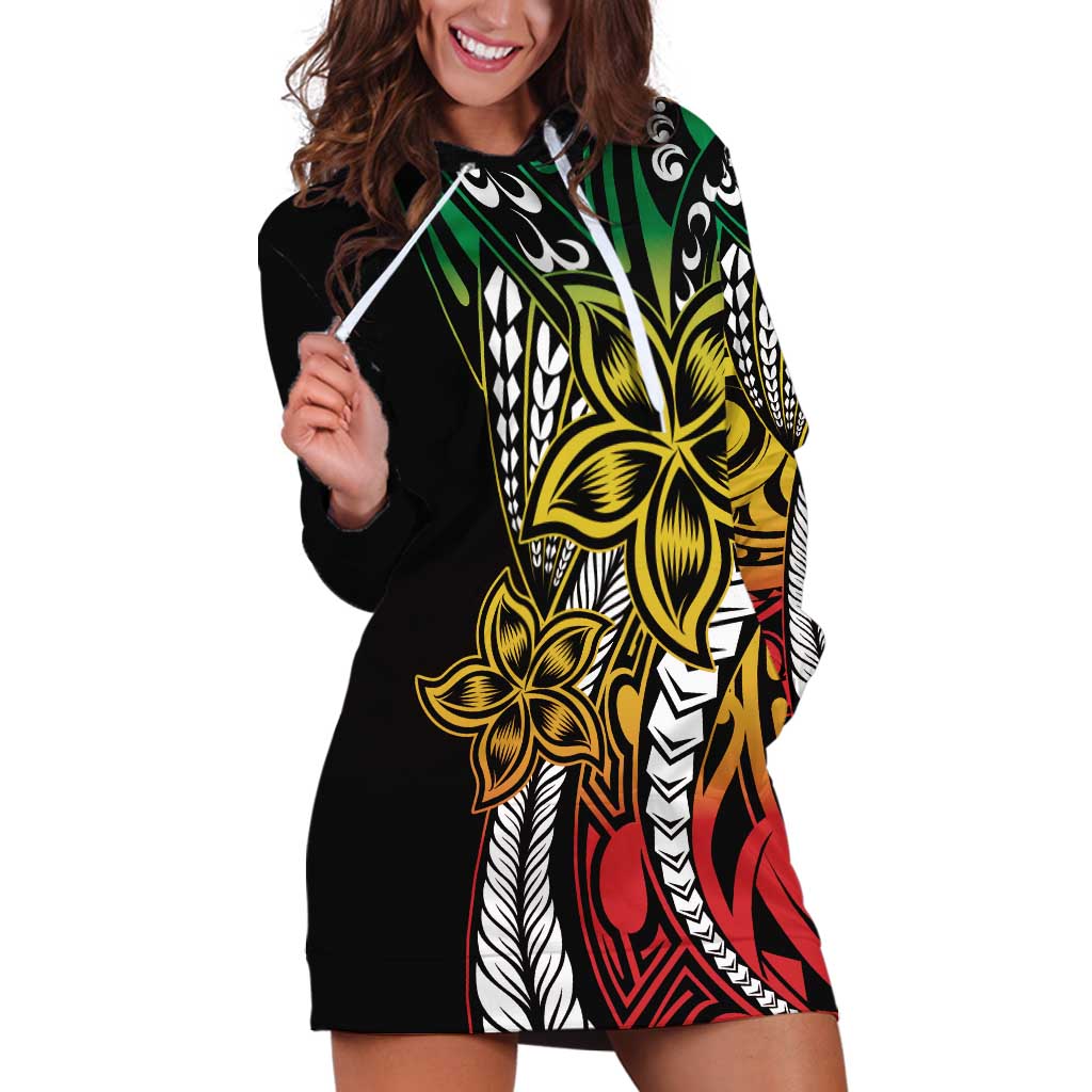 Polynesian Plumeria Floral Tattoo Pattern Hoodie Dress Reggae Style LT9 Reggae - Polynesian Pride