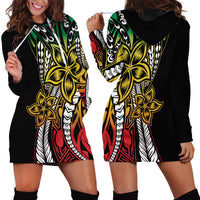 Polynesian Plumeria Floral Tattoo Pattern Hoodie Dress Reggae Style LT9 - Polynesian Pride