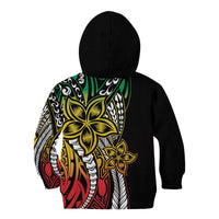 Polynesian Plumeria Floral Tattoo Pattern Kid Hoodie Reggae Style
