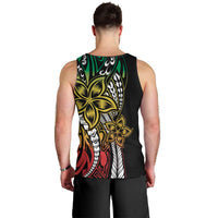 Polynesian Plumeria Floral Tattoo Pattern Men Tank Top Reggae Style LT9 - Polynesian Pride