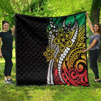 Polynesian Plumeria Floral Tattoo Pattern Quilt Reggae Style