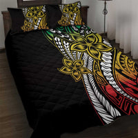 Polynesian Plumeria Floral Tattoo Pattern Quilt Bed Set Reggae Style LT9 Reggae - Polynesian Pride