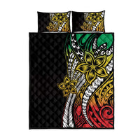 Polynesian Plumeria Floral Tattoo Pattern Quilt Bed Set Reggae Style LT9 - Polynesian Pride