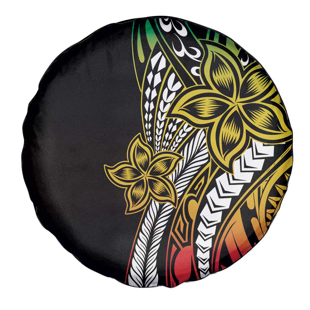 Polynesian Plumeria Floral Tattoo Pattern Spare Tire Cover Reggae Style LT9 - Polynesian Pride