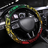 Polynesian Plumeria Floral Tattoo Pattern Steering Wheel Cover Reggae Style LT9 Universal Fit Reggae - Polynesian Pride