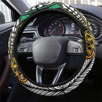Polynesian Plumeria Floral Tattoo Pattern Steering Wheel Cover Reggae Style LT9 - Polynesian Pride