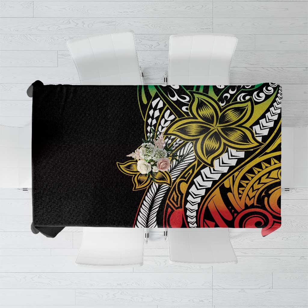 Polynesian Plumeria Floral Tattoo Pattern Tablecloth Reggae Style LT9 Reggae - Polynesian Pride