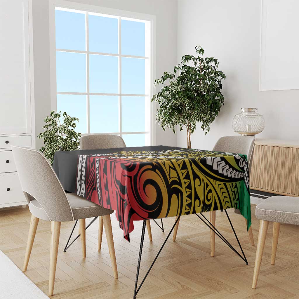 Polynesian Plumeria Floral Tattoo Pattern Tablecloth Reggae Style LT9 - Polynesian Pride