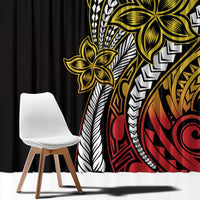 Polynesian Plumeria Floral Tattoo Pattern Window Curtain Reggae Style LT9 - Polynesian Pride
