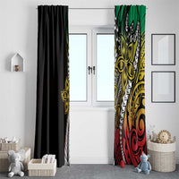 Polynesian Plumeria Floral Tattoo Pattern Window Curtain Reggae Style LT9 - Polynesian Pride