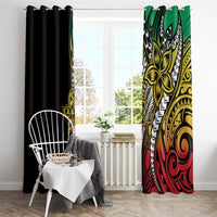 Polynesian Plumeria Floral Tattoo Pattern Window Curtain Reggae Style LT9 - Polynesian Pride