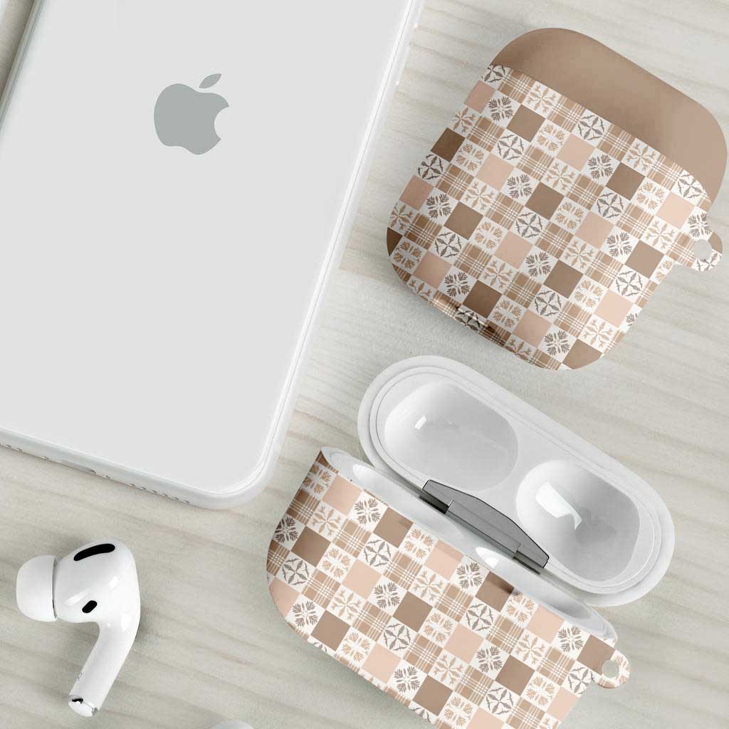 Hawaiian Palaka Quilt Pattern AirPods Case Hawaii Culture Bird of Paradise Exotic Motif - Polynesian Pride