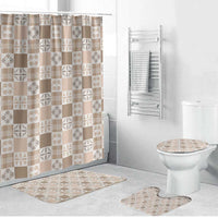 Hawaiian Palaka Quilt Pattern Bathroom Set Hawaii Culture Bird of Paradise Exotic Motif - Polynesian Pride