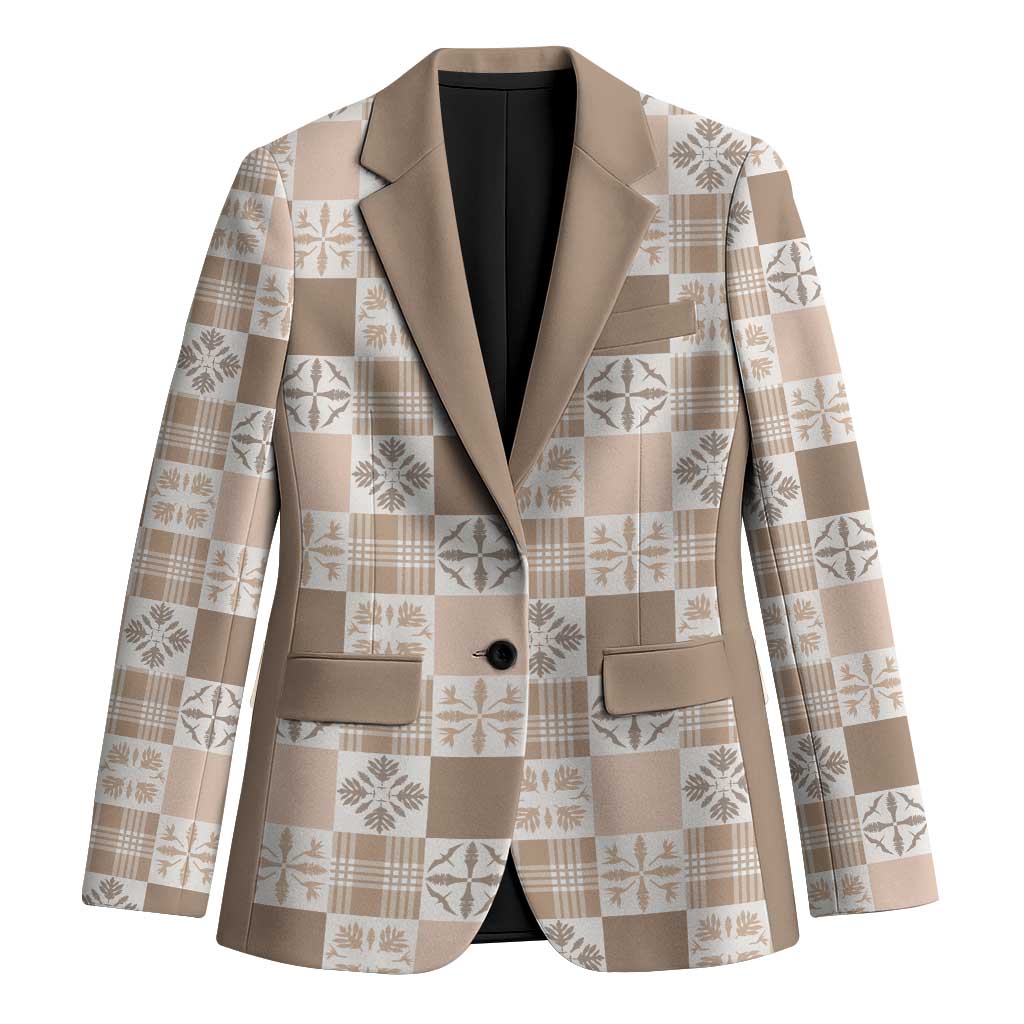Hawaiian Palaka Quilt Pattern Blazer Hawaii Culture Bird of Paradise Exotic Motif - Polynesian Pride