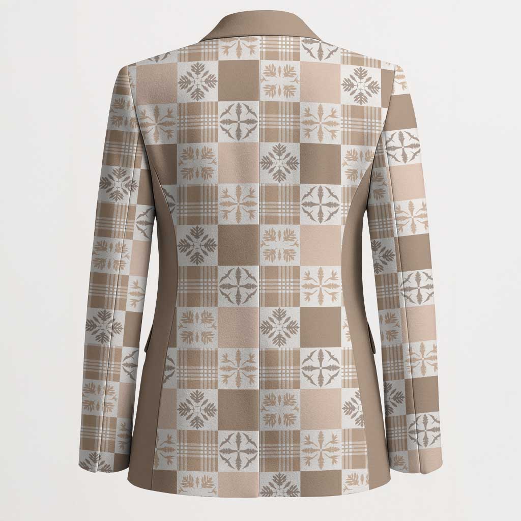 Hawaiian Palaka Quilt Pattern Blazer Hawaii Culture Bird of Paradise Exotic Motif - Polynesian Pride