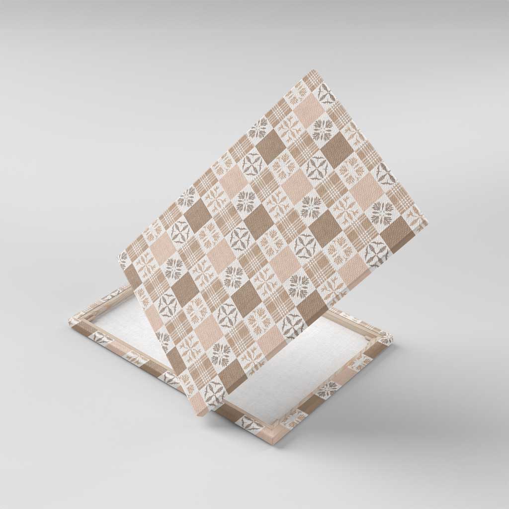 Hawaiian Palaka Quilt Pattern Canvas Wall Art Hawaii Culture Bird of Paradise Exotic Motif - Polynesian Pride