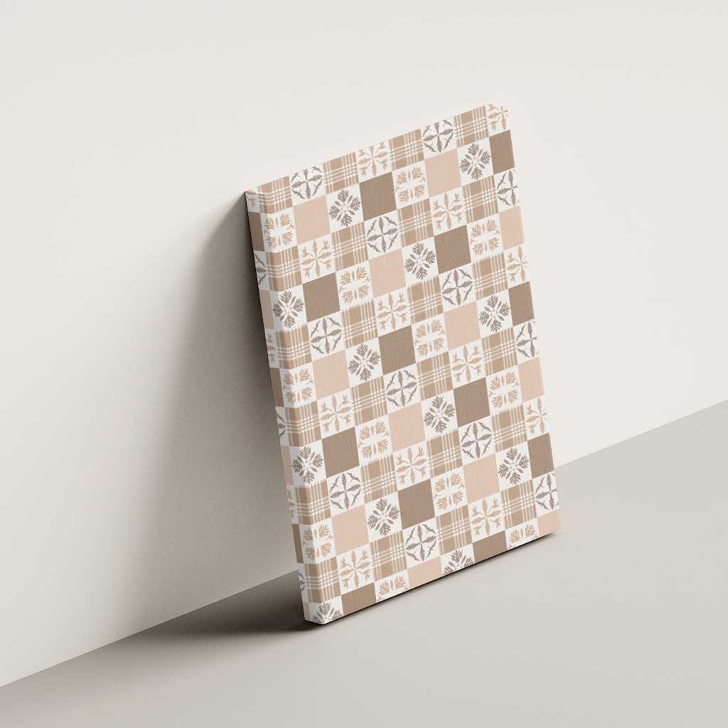 Hawaiian Palaka Quilt Pattern Canvas Wall Art Hawaii Culture Bird of Paradise Exotic Motif - Polynesian Pride