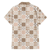 Hawaiian Palaka Quilt Pattern Family Matching Puletasi and Hawaiian Shirt Hawaii Culture Bird of Paradise Exotic Motif - Polynesian Pride