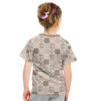 Hawaiian Palaka Quilt Pattern Kid T Shirt Hawaii Culture Bird of Paradise Exotic Motif - Polynesian Pride