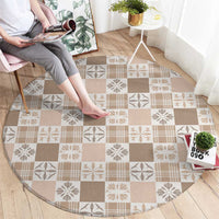 Hawaiian Palaka Quilt Pattern Round Carpet Hawaii Culture Bird of Paradise Exotic Motif - Polynesian Pride