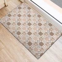 Hawaiian Palaka Quilt Pattern Rubber Doormat Hawaii Culture Bird of Paradise Exotic Motif - Polynesian Pride