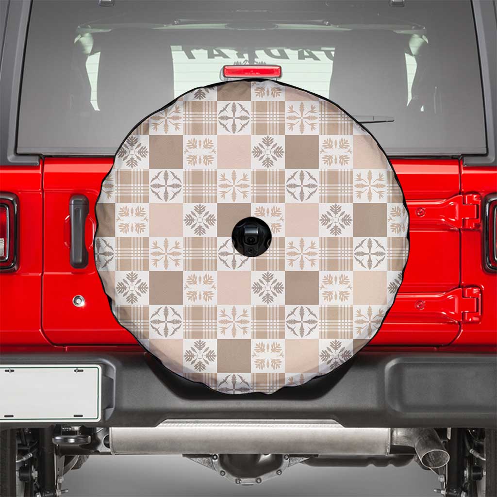Hawaiian Palaka Quilt Pattern Spare Tire Cover Hawaii Culture Bird of Paradise Exotic Motif - Polynesian Pride