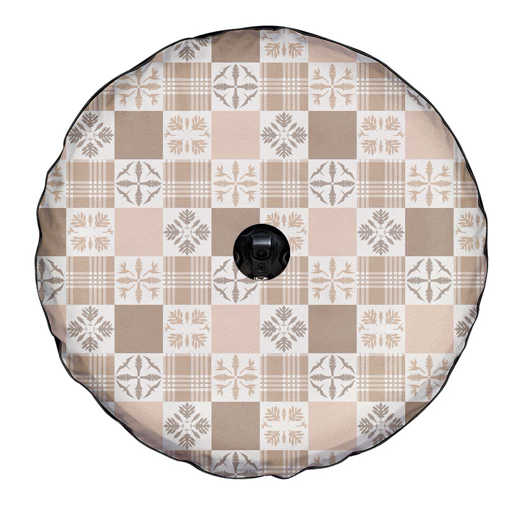 Hawaiian Palaka Quilt Pattern Spare Tire Cover Hawaii Culture Bird of Paradise Exotic Motif - Polynesian Pride