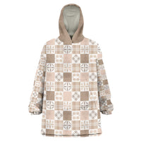 Hawaiian Palaka Quilt Pattern Wearable Blanket Hoodie Hawaii Culture Bird of Paradise Exotic Motif - Polynesian Pride