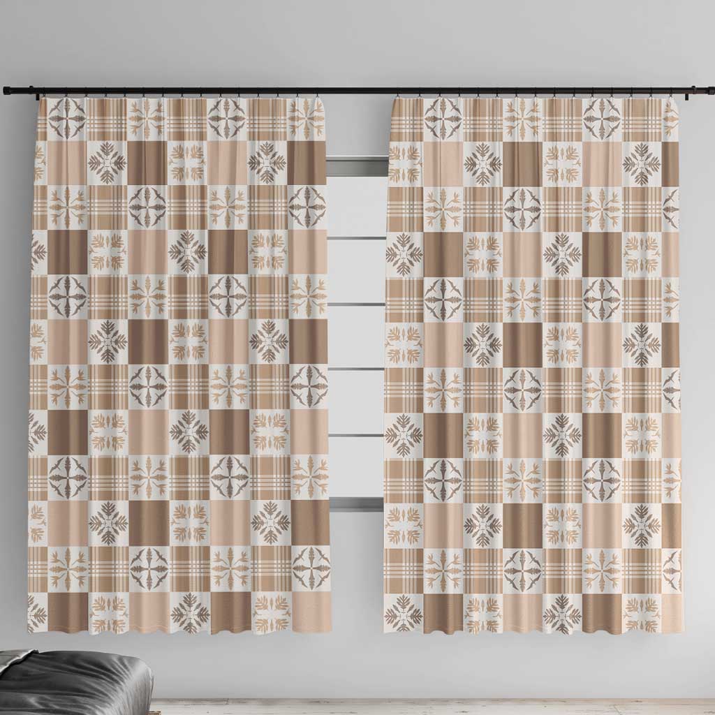 Hawaiian Palaka Quilt Pattern Window Curtain Hawaii Culture Bird of Paradise Exotic Motif - Polynesian Pride