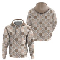 Hawaiian Palaka Quilt Pattern Zip Hoodie Hawaii Culture Bird of Paradise Exotic Motif - Polynesian Pride